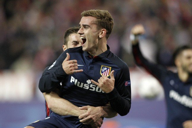 Atletico de Madrid's Antoine Griezmann celebrates goal