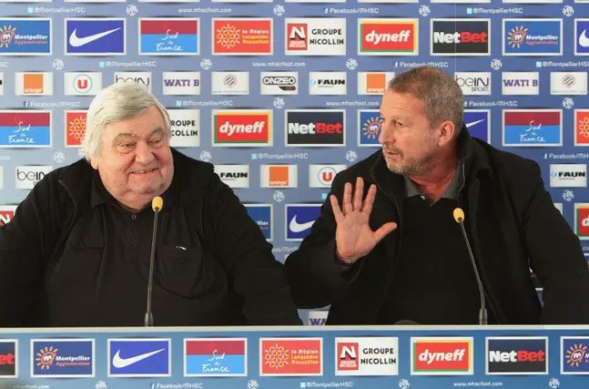 Louis Nicollin ( President ) - Rolland Courbis ( Entraineur )