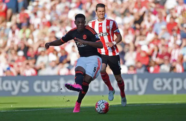 Anthony Martial scores the second goal for Manchester United
