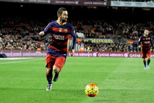 17.01.2016. Nou Camp, Barcelona, Spain. La Liga. Barcelona versus Athletic Club Bilbao.  Arda Turan in action during the match