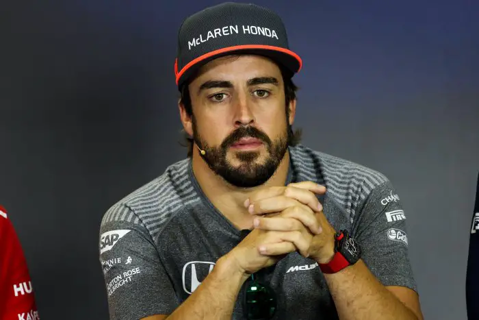 Fernando Alonso (ESP) McLaren in the Press Conference at Formula One World Championship, Rd11, Hungarian Grand Prix, Preparations, Hungaroring, Hungary, Thursday 27 July 2017.