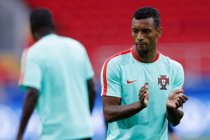 Nani during training for Portugal