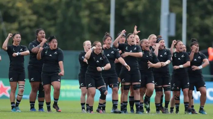 August 13th 2017, Billings Park, UCD, Dublin, Ireland; Womens World Cup Rugby; New Zealand versus Hong Kong; Black Ferns haka