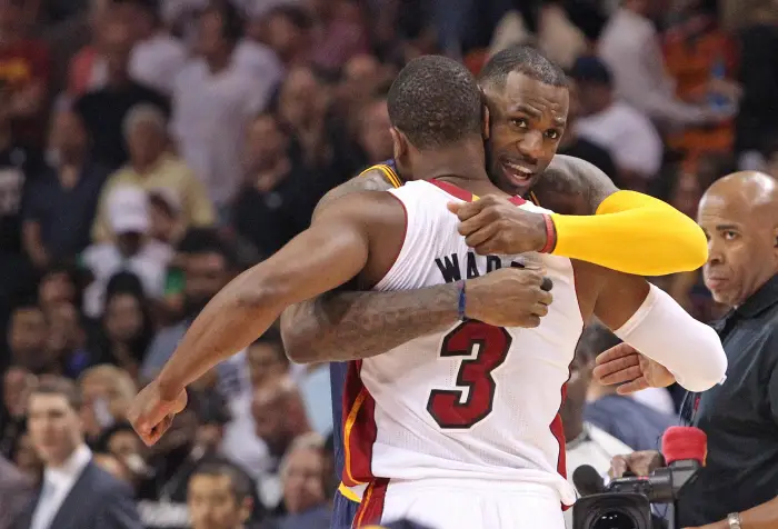 Cleveland Cavaliers' LeBron James vs Miami Heat's Dwyane Wade