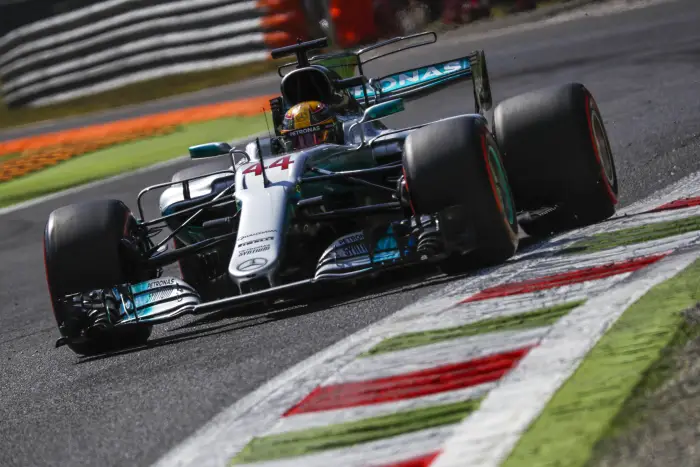 Lewis Hamilton (GBR) Mercedes-Benz F1 W08 Hybrid at Formula One World Championship, Rd13, Italian Grand Prix, Practice, Monza, Italy, Friday 1 September 2017.