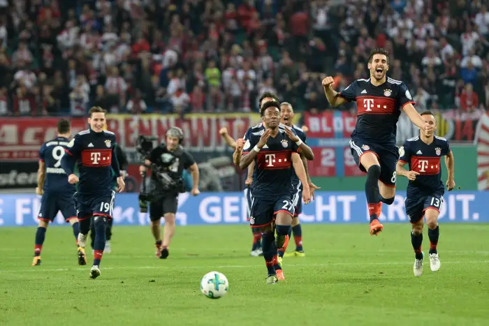 Football Mens Season 2017 18 DFB Pokal 2 Main Round RB Leipzig FC Bayern Munich Cheers to FC Bayern after the victory in penalty shootout 25 10 17