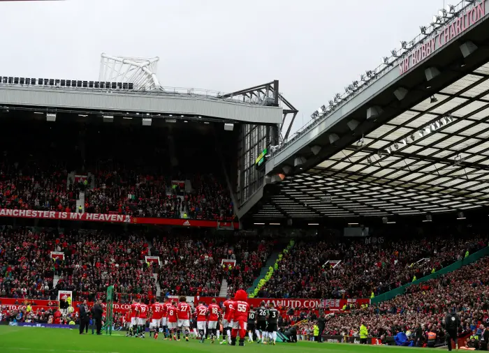 Soccer Football - Premier League - Manchester United vs Crystal Palace - Old Trafford, Manchester, Britain - September 30, 2017   The teams come onto the pitch before the match