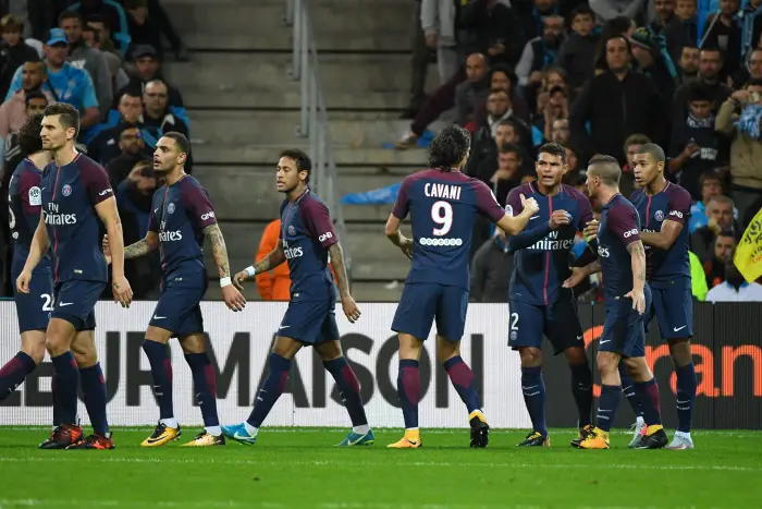 Kylian Mbappe, Neymar Jr, Edinson Cavani- FOOTBALL : Marseille vs Paris SG - Ligue 1 Conforama