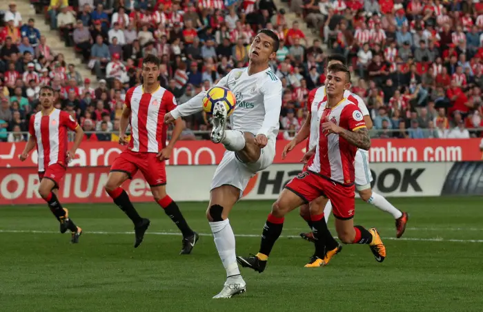 Soccer Football - Liga Santander - Girona vs Real Madrid - Estadi Montilivi, Girona, Spain - October 29, 2017   Real MadridÄôs Cristiano Ronaldo in action