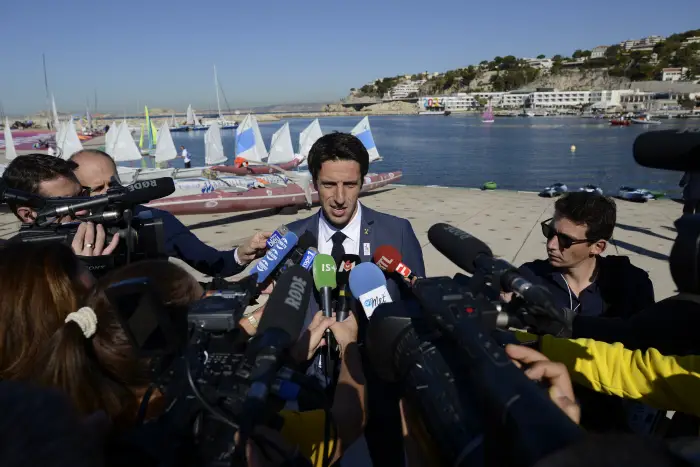 Le president de la Republique Emmanuel Macron en visite a Marseille afin de decouvrir les sites qui seront utilises lors des Jeux Olympiques de Paris 2024
Tony Estanguet