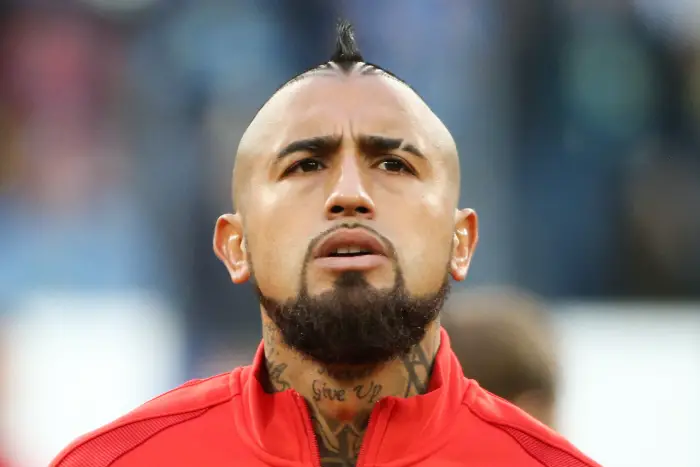 Chile's Arturo Vidal ahead of their 2017 FIFA Confederations Cup final football match against Germany at St Petersburg Arena Stadium.