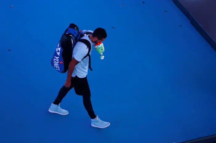 Tennis - China Open - Men's Singles Finals - Beijing, China - October 8, 2017 - Nick Kyrgios of Australia leaves the court after losing to Rafael Nadal of Spain.