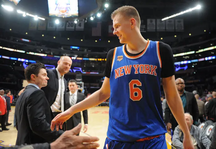 New York Knicks forward Kristaps Porzingis (6)