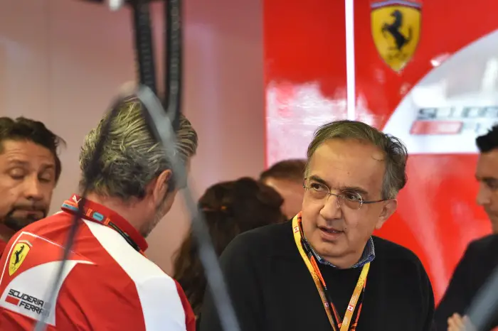 Maurizio Arrivabene (ITA) Ferrari Team Principal and Sergio Marchionne (ITA) CEO FIAT at Formula One World Championship, Rd7, Canadian Grand Prix, Race, Montreal, Canada, Sunday 7 June 2015.