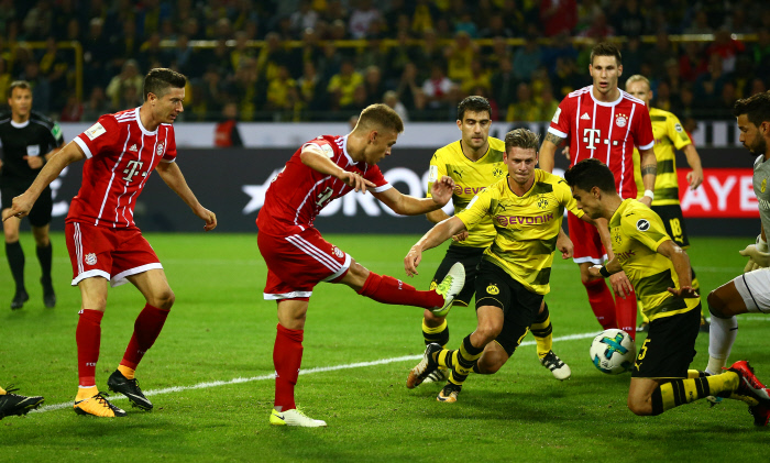 Soccer Football - Borussia Dortmund vs FC Bayern Munich - DFL-Supercup Final - Dortmund, Germany - August 5, 2017   Bayern Munich¹s Joshua Kimmich scores their second goal