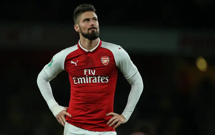 Olivier Giroud of Arsenal during the Carabao Cup Fourth Round match between Arsenal and Norwich City at Emirates Stadium on October 24th 2017 in London, England.