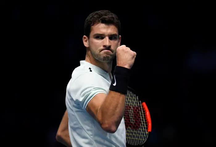 Tennis - ATP World Tour Finals - The O2 Arena, London, Britain - November 15, 2017   Bulgaria's Grigor Dimitrov celebrates