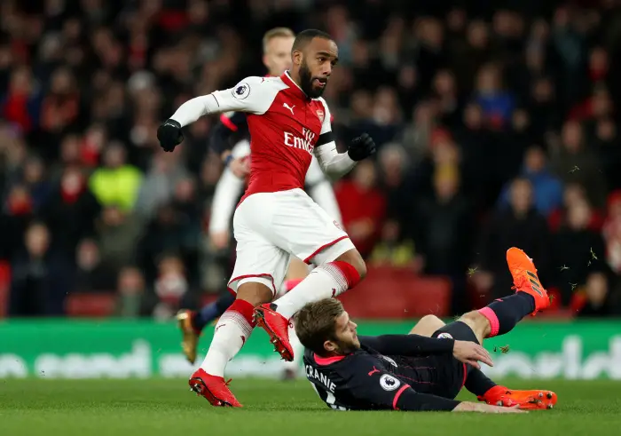 Soccer Football - Premier League - Arsenal vs Huddersfield Town - Emirates Stadium, London, Britain - November 29, 2017   Arsenal's Alexandre Lacazette scores their first goal