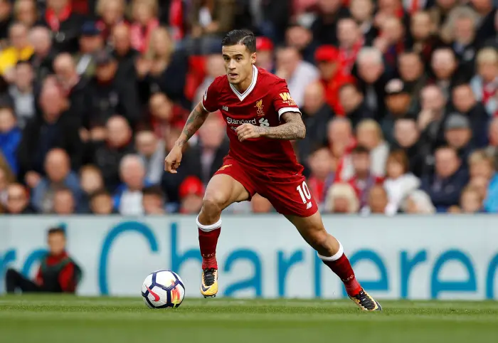 Soccer Football - Premier League - Liverpool vs Burnley - Anfield, Liverpool, Britain - September 16, 2017   Liverpool's Philippe Coutinho in action