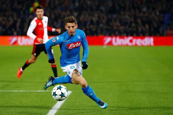 Soccer Football - Champions League - Feyenoord vs Napoli - De Kuip, Rotterdam, Netherlands - December 6, 2017  Napoli's Dries Mertens in action