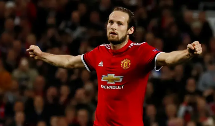 Soccer Football - Champions League - Manchester United vs S.L. Benfica - Old Trafford, Manchester, Britain - October 31, 2017   Manchester United's Daley Blind celebrates scoring their second goal from the penalty spot