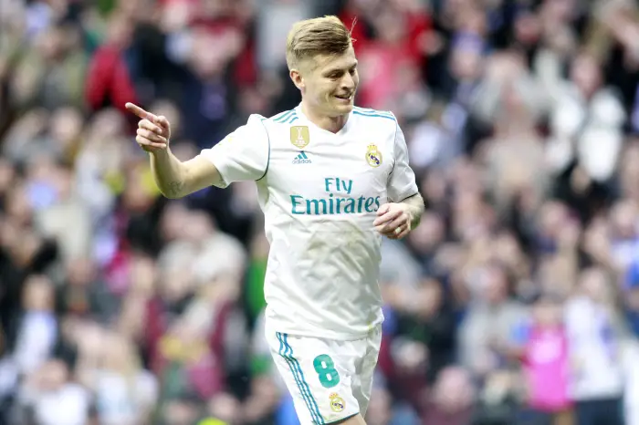 Real Madrid's Toni Kroos celebrates goal during La Liga match.December 09,2017.