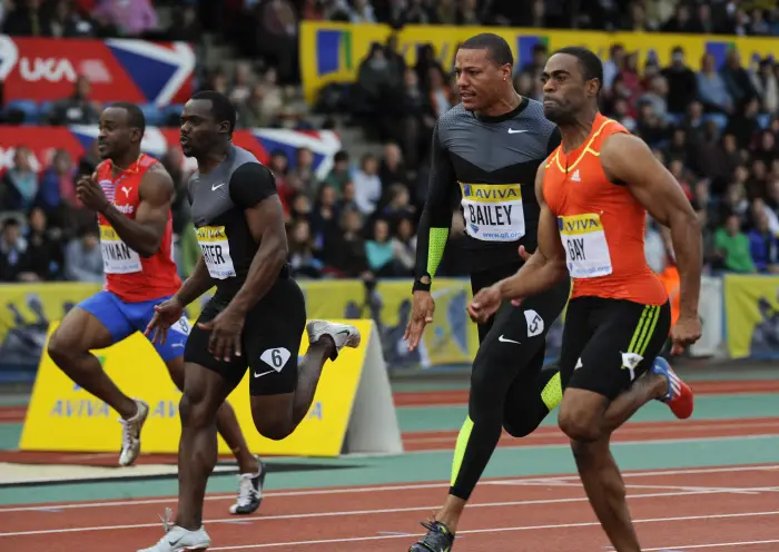 Ryan Bailey (USA), Tyson Gay (USA), Nester Carter (JAM) - 100 m