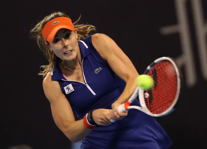 BEIJING, Oct. 2, 2017 Alize Cornet of France returns the ball during the women's singles second round match against Angelique Kerber of Germany at 2017 China Open tennis tournament in Beijing, capital of China, Oct. 2, 2017. Alize Cornet won 2-0. wll.