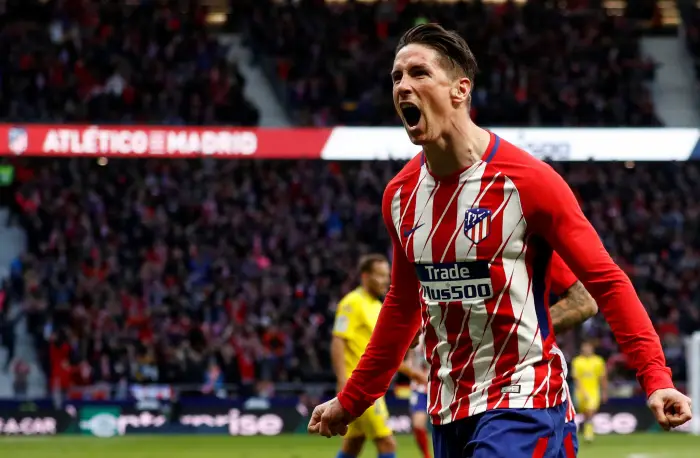 Soccer Football - La Liga Santander - Atletico Madrid vs Las Palmas - Wanda Metropolitano, Madrid, Spain - January 28, 2018   Atletico Madrid's Fernando Torres celebrates scoring their second goal