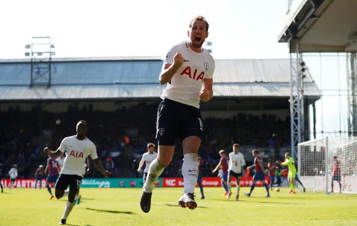 Soccer Football - Premier League - Crystal Palace vs Tottenham Hotspur - Selhurst Park, London, Britain - February 25, 2018   Tottenham's Harry Kane celebrates scoring their first goal