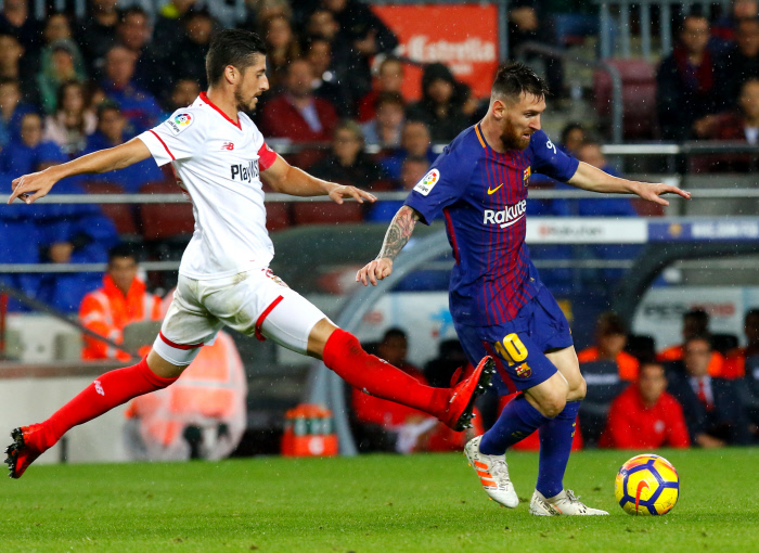 Leo Messi during the match between FC Barcelona v Sevilla CF, corresponding to the La Liga match, on November 04, 2017.