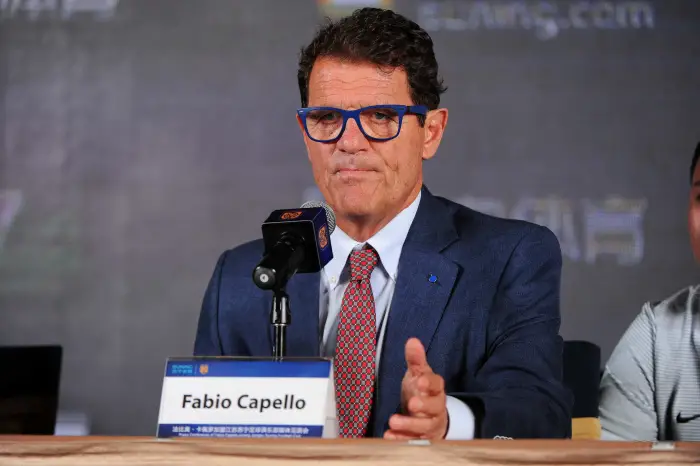 Fabio Capello, new head coach of Chinese Super League Jiangsu Suning club, speaks during a news conference in Nanjing, Jiangsu province, China June 14, 2017.