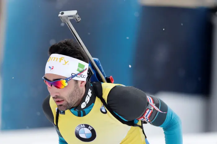 Martin Fourcade of France during the IBU World Cup Biathlon men 10 km Sprint Competition in Holmenkollen, Oslo, Norway March 15, 2018.