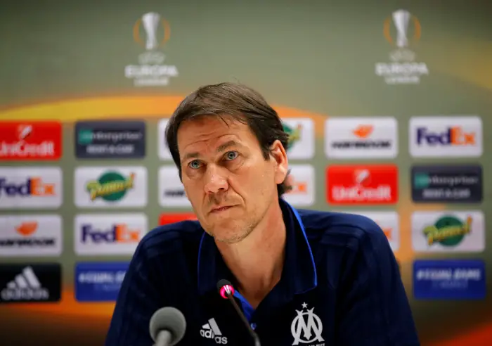 Soccer Football - Europa League - Olympique de Marseille Press Conference - Orange Velodrome, Marseille, France - April 25, 2018   Marseille coach Rudi Garcia during the press conference