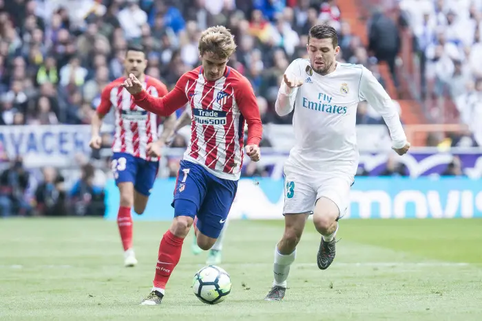 Real Madrid Mateo Kovacic and Atletico de Madrid Antoine Griezmann
