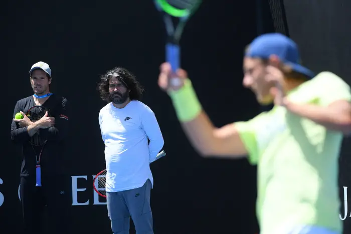 Lucas Pouille (Fra) with emmanuel Planque et Tommy Haas