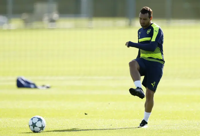 Arsenal's Santi Cazorla during training