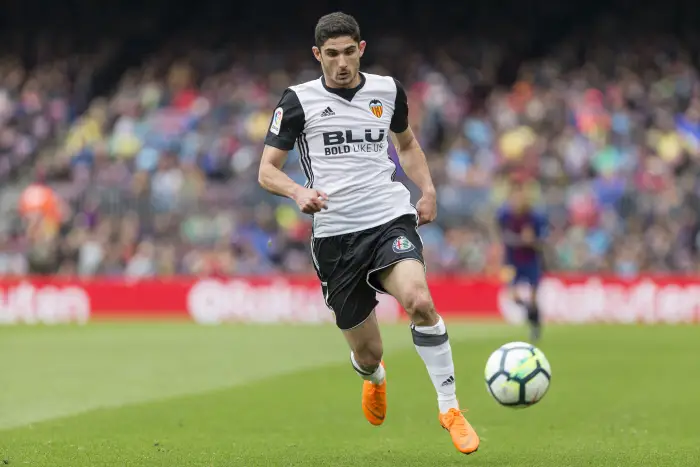 Valencia CF midfielder Goncalo Guedes (7) during the match between FC Barcelona against Valencia CF, for the round 32 of the Liga Santander, played at Camp Nou Stadium on 14th April 2018 in Barcelona, Spain.