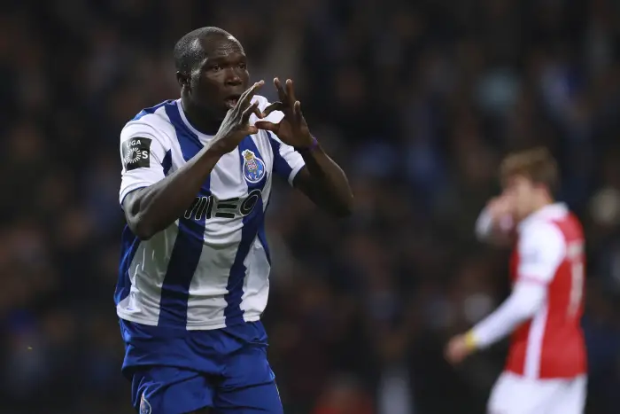 Aboubakar celebrates goal.