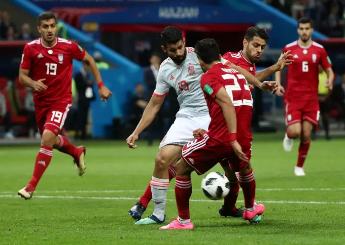 Soccer Football - World Cup - Group B - Iran vs Spain - Kazan Arena, Kazan, Russia - June 20, 2018   Spain's Diego Costa scores their first goal