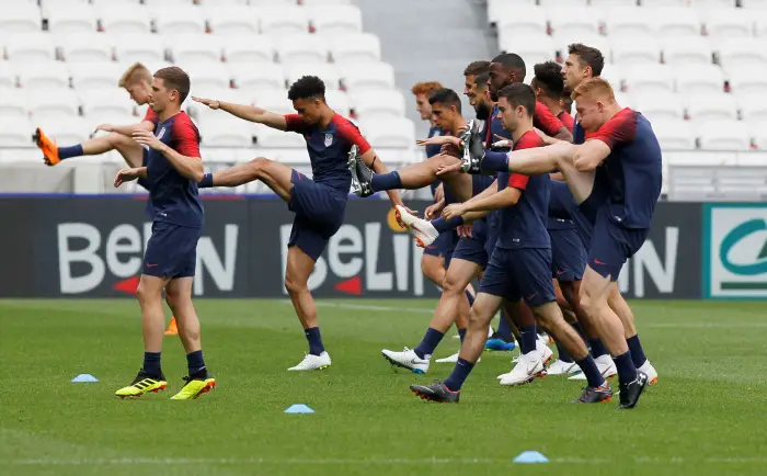 U.S. players during training