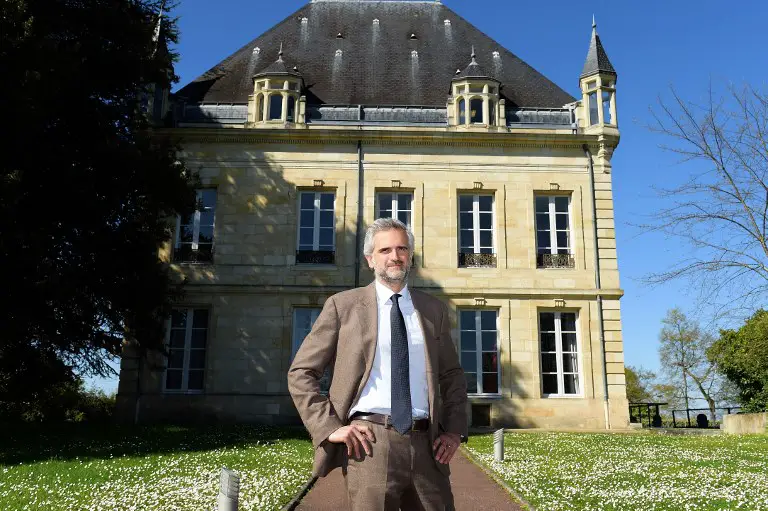 Bordeaux's French president Stephane Martin poses on April 4, 2017 in Le Haillan, near Bordeaux, southwestern France.
"It would a disappointment not to play a European cup on next season", told Stephane Martin, new president of the Girondins de Bordeaux football club, who will play the French cup's quaterfinal on April 5, 2017, against Angers. / AFP PHOTO / NICOLAS TUCAT