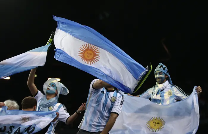 Supporters  Argentina's fans react during the final match