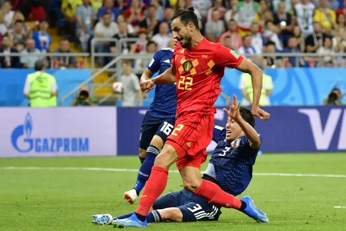 Nacer Chadli midfielder of Belgium scores