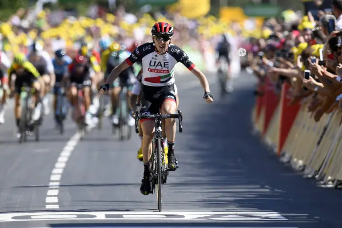 MUR-DE-BRETAGNE GUERLEDAN, FRANCE - JULY 12 :  MARTIN Daniel (IRL) of UAE Team Emirates during stage 6 of the 105th edition of the 2018 Tour de France cycling race, a stage of 181 kms between Brest and Mur-De-Bretagne Guerledan on July 12, 2018 in Mur-De-Bretagne Guerledan, France, 12/07/2018