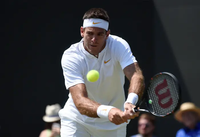 Tennis - Wimbledon - All England Lawn Tennis and Croquet Club, London, Britain - July 3, 2018  Argentina's Juan Martin Del Potro in action