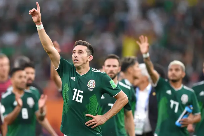 YEKATERINBURG, RUSSIA - JUNE 27, 2018: Mexico's Hector Herrera after losing the 2018 FIFA World Cup First Stage Group F football match against Sweden at Ekaterinburg Arena Stadium.
