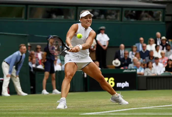 Tennis - Wimbledon - All England Lawn Tennis and Croquet Club, London, Britain - July 10, 2018   Germany's Angelique Kerber in action