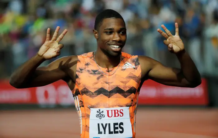 Athletics - Diamond League - Pontaise Stadium, Lausanne, Switzerland - July 5, 2018   Noah Lyles of the U.S. wins the Men's 200m