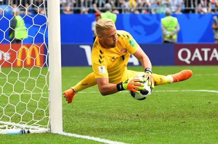 Soccer Football - World Cup - Group C - Denmark vs Australia - Samara Arena, Samara, Russia - June 21, 2018   Denmark's Kasper Schmeichel makes a save